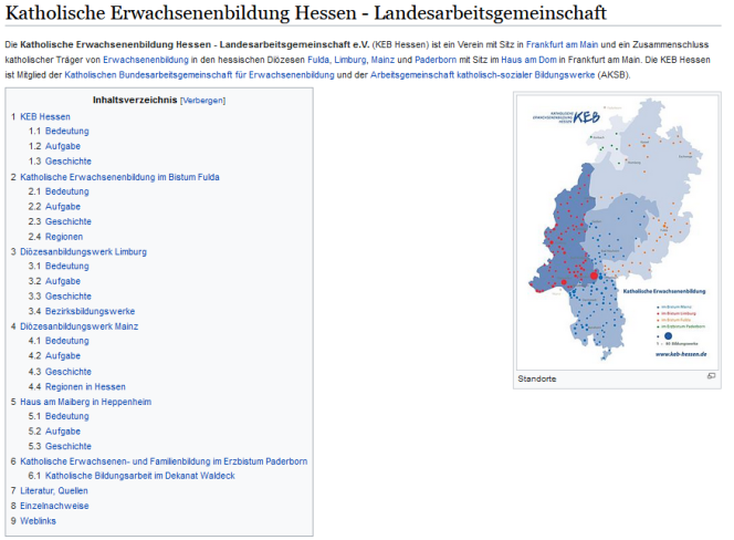 Katholische Erwachsenenbildung in Hessen auf Wikipedia